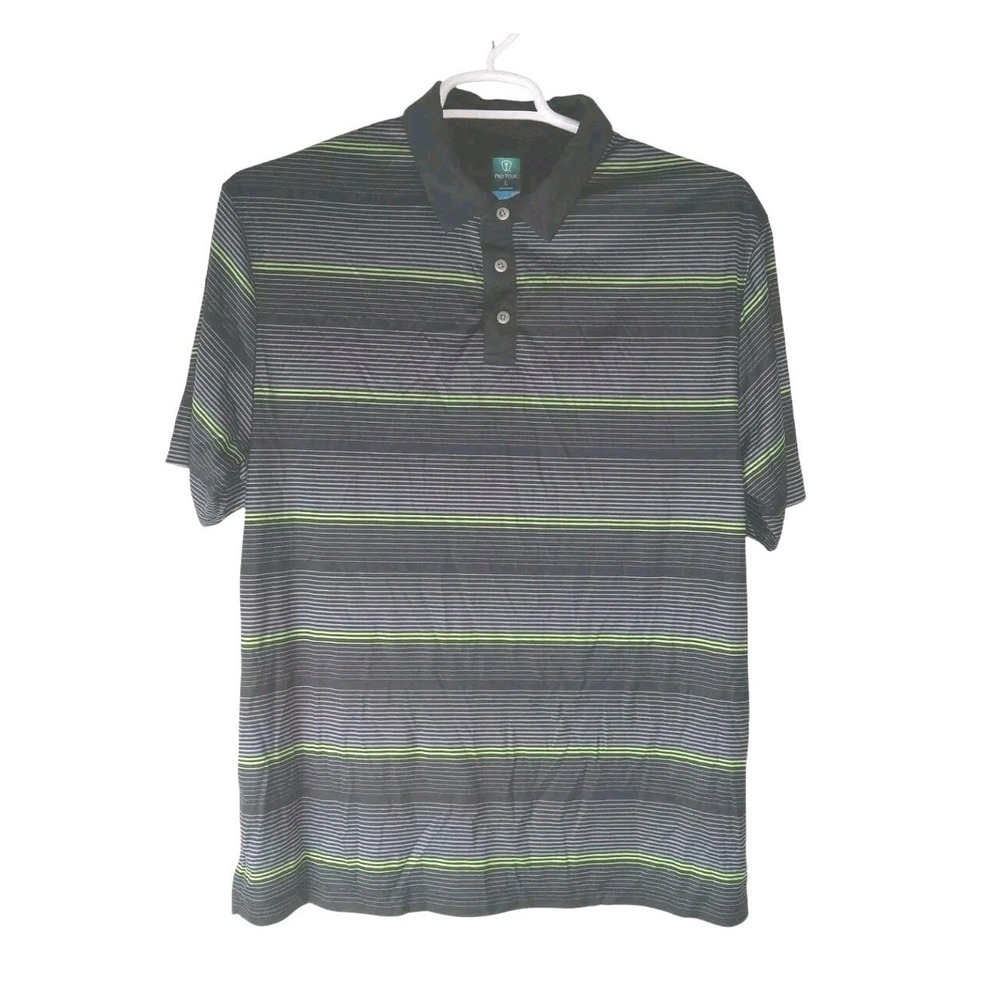 Pro Tour Men's Short Sleeve Golf Polo Shirt Multicolor  Large L